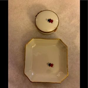 Limoges Ladybug set of 2